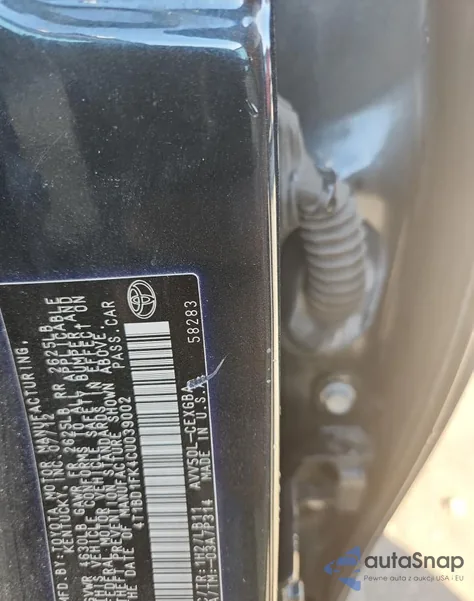 2012 Toyota Camry Hybrid из США, поврежденный, VIN 4T1BD1FK4CU039002